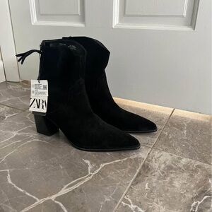 Zara Black Ankle Booties